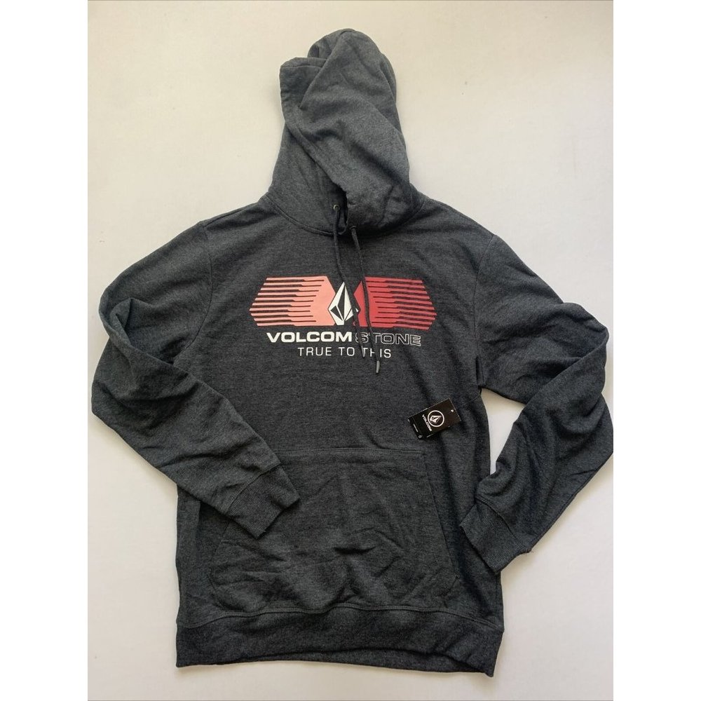 Volcom Mens Gray Roundabout Pullover Fleece Hoodie Medium